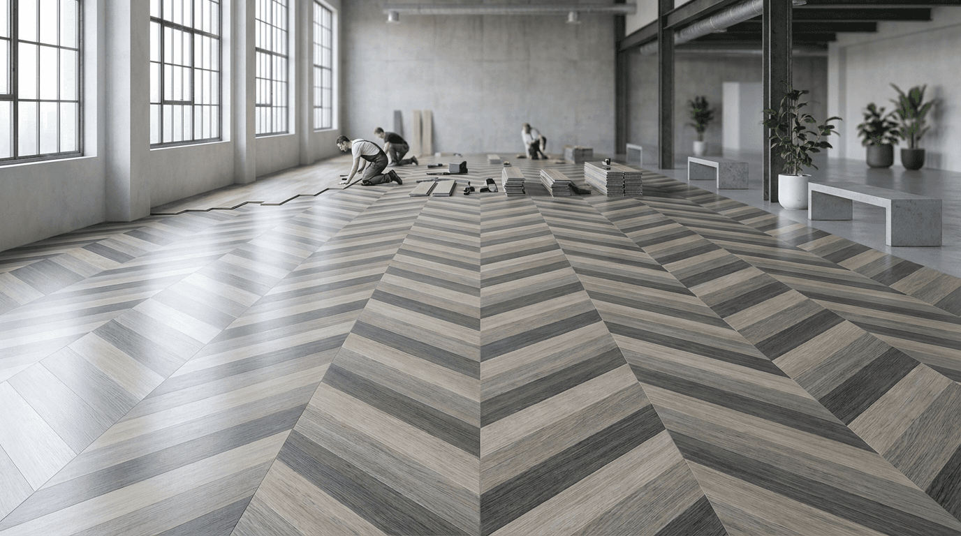 Multiple room flooring installation project completed