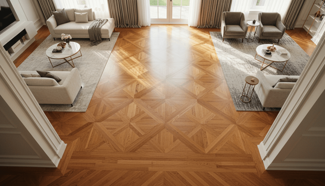 Completed laminate flooring installation in living space