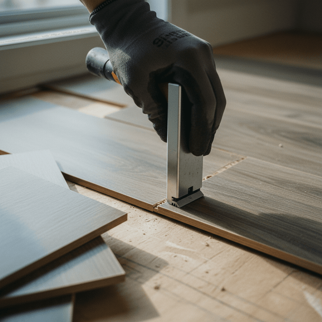 Glue-down application flooring installation detail